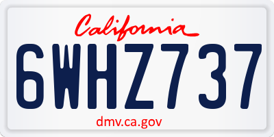 CA license plate 6WHZ737