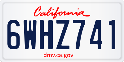 CA license plate 6WHZ741