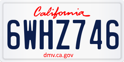 CA license plate 6WHZ746