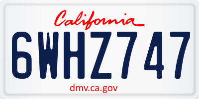 CA license plate 6WHZ747