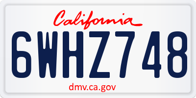 CA license plate 6WHZ748