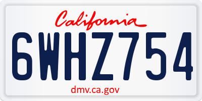 CA license plate 6WHZ754