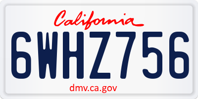 CA license plate 6WHZ756