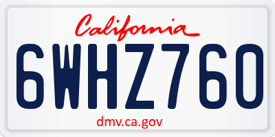 CA license plate 6WHZ760