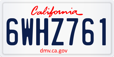 CA license plate 6WHZ761