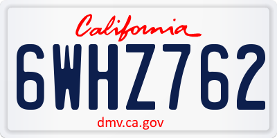 CA license plate 6WHZ762