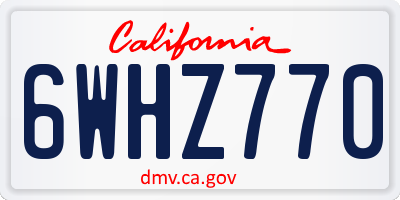 CA license plate 6WHZ770