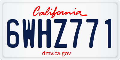 CA license plate 6WHZ771