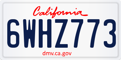 CA license plate 6WHZ773