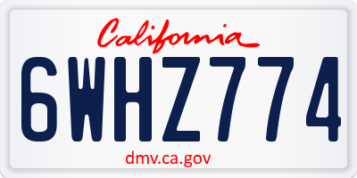 CA license plate 6WHZ774