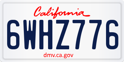 CA license plate 6WHZ776