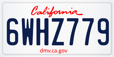 CA license plate 6WHZ779