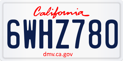 CA license plate 6WHZ780