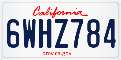 CA license plate 6WHZ784