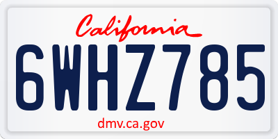 CA license plate 6WHZ785