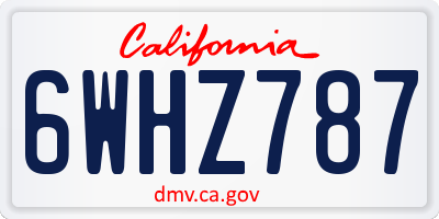 CA license plate 6WHZ787