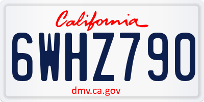 CA license plate 6WHZ790