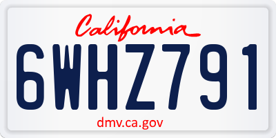 CA license plate 6WHZ791