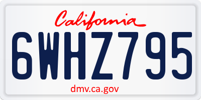 CA license plate 6WHZ795