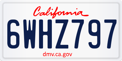 CA license plate 6WHZ797