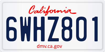 CA license plate 6WHZ801