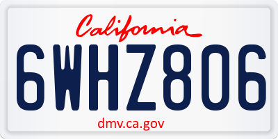 CA license plate 6WHZ806