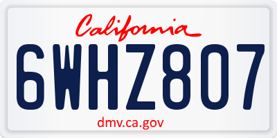 CA license plate 6WHZ807