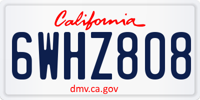 CA license plate 6WHZ808