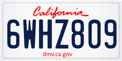 CA license plate 6WHZ809