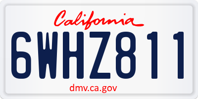 CA license plate 6WHZ811