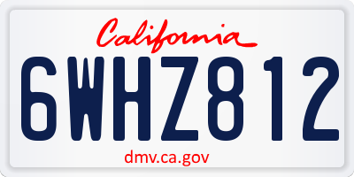 CA license plate 6WHZ812