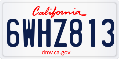 CA license plate 6WHZ813