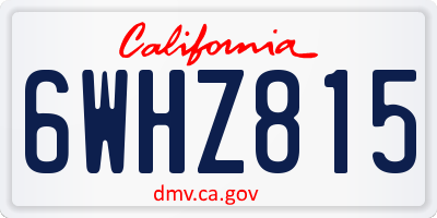 CA license plate 6WHZ815