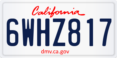 CA license plate 6WHZ817