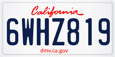CA license plate 6WHZ819