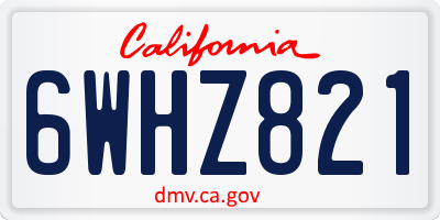 CA license plate 6WHZ821