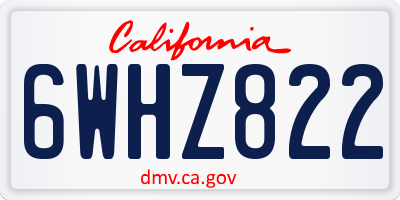 CA license plate 6WHZ822
