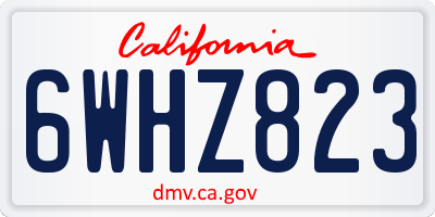 CA license plate 6WHZ823
