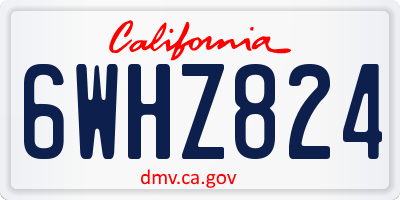 CA license plate 6WHZ824