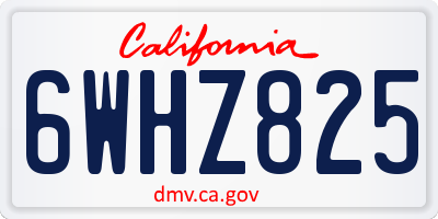 CA license plate 6WHZ825
