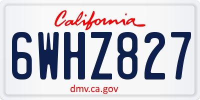 CA license plate 6WHZ827