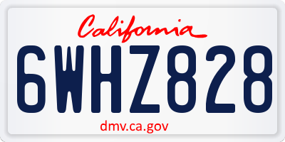CA license plate 6WHZ828