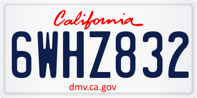 CA license plate 6WHZ832