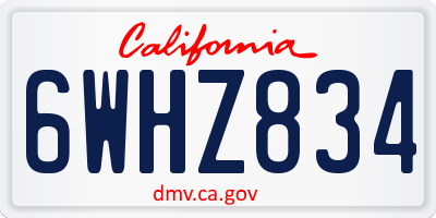 CA license plate 6WHZ834