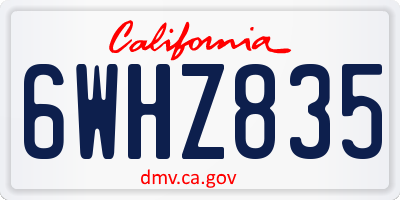 CA license plate 6WHZ835