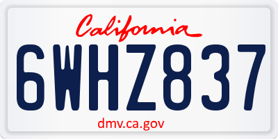 CA license plate 6WHZ837