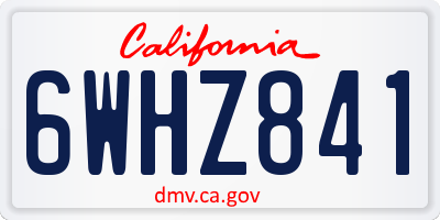CA license plate 6WHZ841
