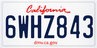 CA license plate 6WHZ843