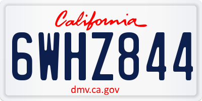 CA license plate 6WHZ844