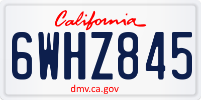 CA license plate 6WHZ845